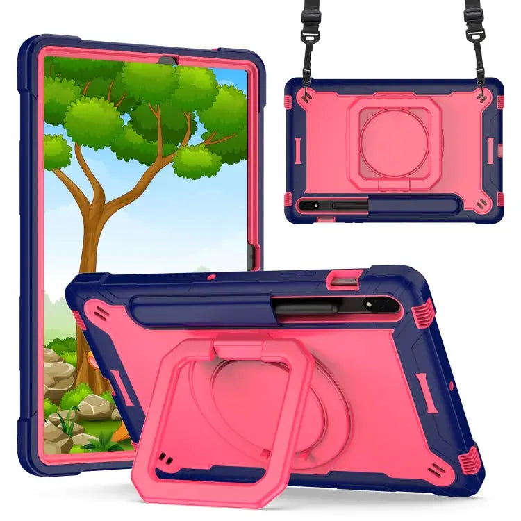 Silicone + PC Bracelet Holder Tablet Case For Samsung Galaxy Tab S7 / S8 - For Samsung Galaxy Tab S7 / S8 / Navy Blue