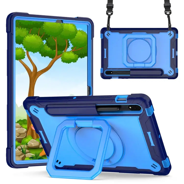 Silicone + PC Bracelet Holder Tablet Case For Samsung Galaxy Tab S7 / S8 - For Samsung Galaxy Tab S7 / S8 / Navy Blue