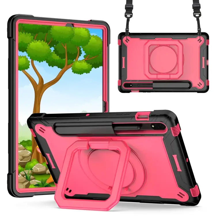 Silicone + PC Bracelet Holder Tablet Case For Samsung Galaxy Tab S7 / S8 - For Samsung Galaxy Tab S7 / S8 / Black