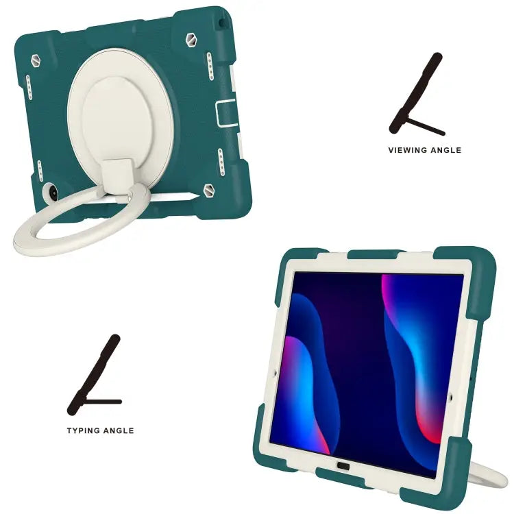 Silicone + PC Full Body Protection Tablet Case With Holder & Strap For Samsung Galaxy Tab A8 10.5 2021 For iPad 10.2