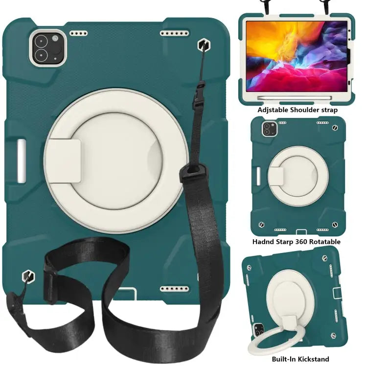 Silicone + PC Full Body Protection Tablet Case With Holder & Strap For iPad 9.7 2018 For iPad Pro 11 2020/Pro 11