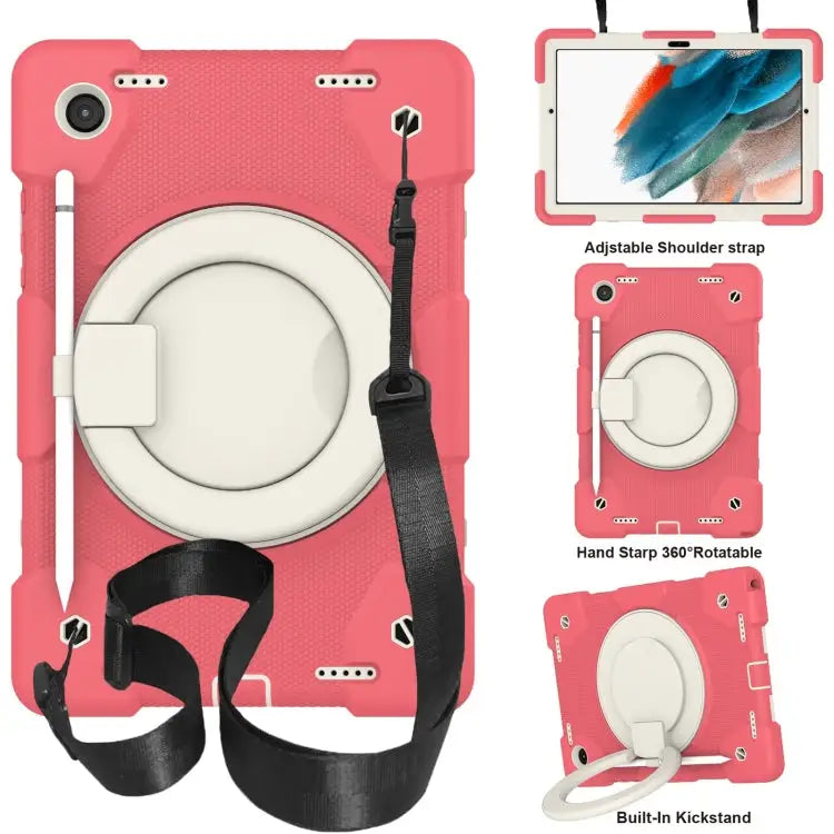 Silicone + PC Full Body Protection Tablet Case With Holder & Strap For Samsung Galaxy Tab A8 10.5 2021 For iPad 10.2