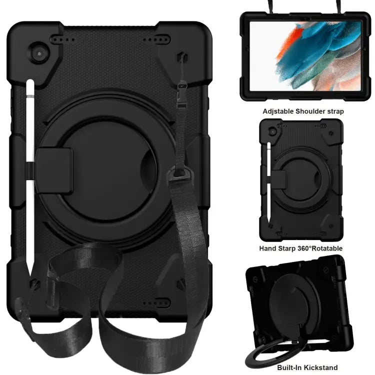 Silicone + PC Full Body Protection Tablet Case With Holder & Strap For Samsung Galaxy Tab A8 10.5 2021 For iPad 10.2