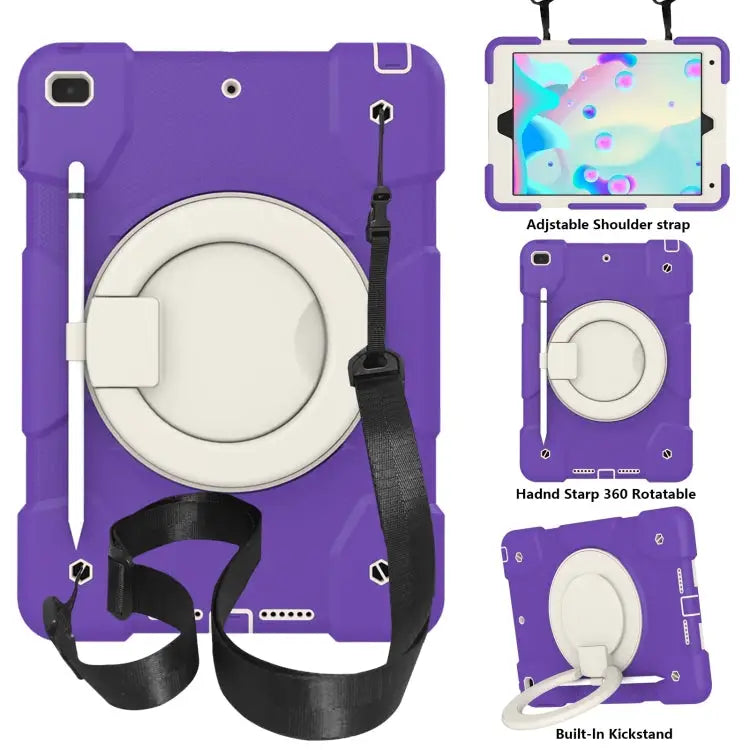 Silicone + PC Full Body Protection Tablet Case With Holder & Strap For Samsung Galaxy Tab A8 10.5 2021 For iPad 10.2