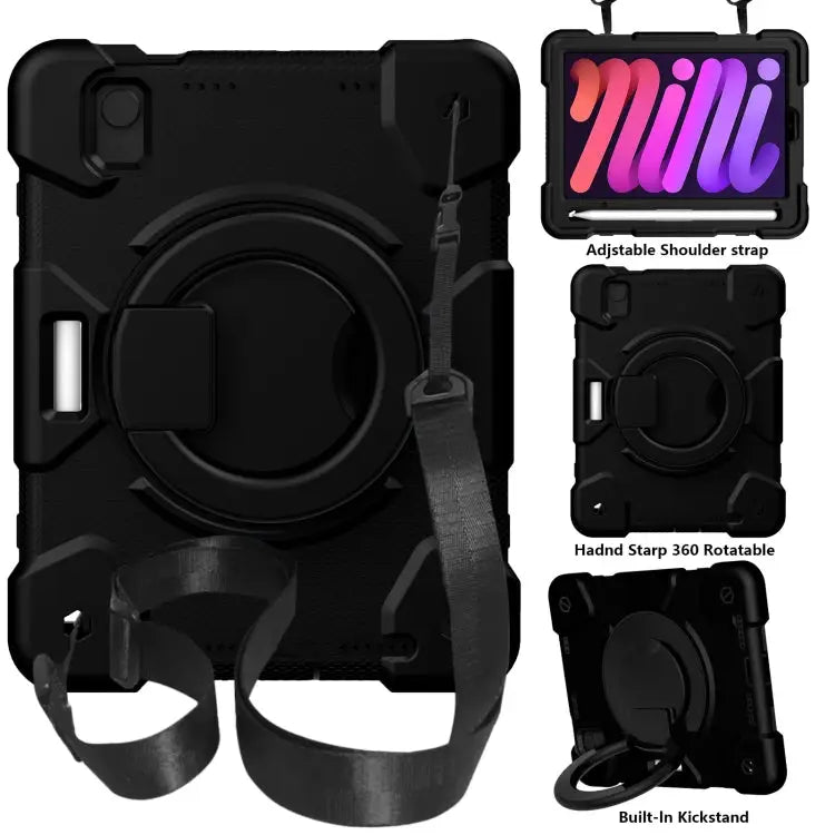Silicone + PC Full Body Protection Tablet Case With Holder & Strap For iPad mini 2021 For iPad mini 4 2015/mini 2019