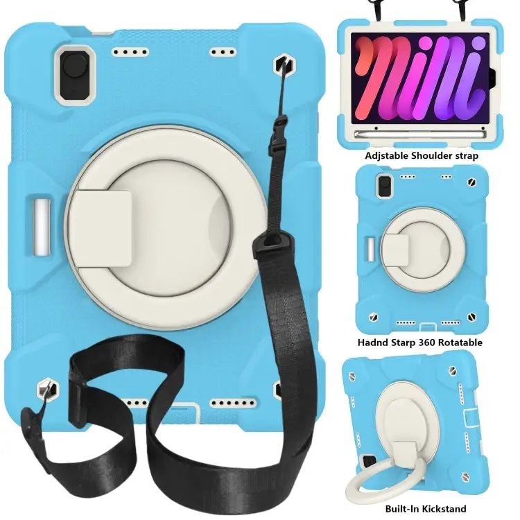 Silicone + PC Full Body Protection Tablet Case With Holder & Strap For iPad mini 2021 For iPad mini 4 2015/mini 2019