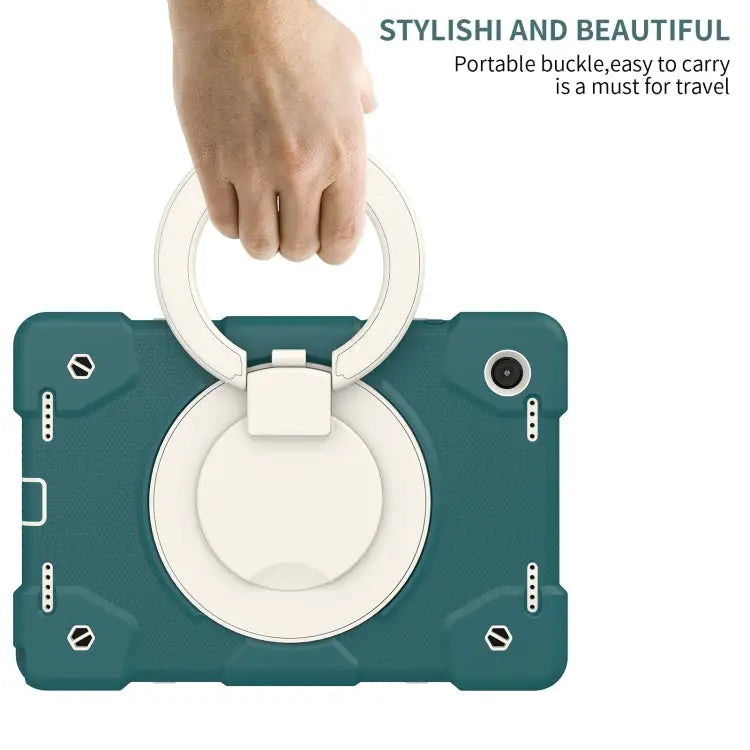 Silicone + PC Full Body Protection Tablet Case With Holder & Strap For Samsung Galaxy Tab A8 10.5 2021 For iPad 10.2