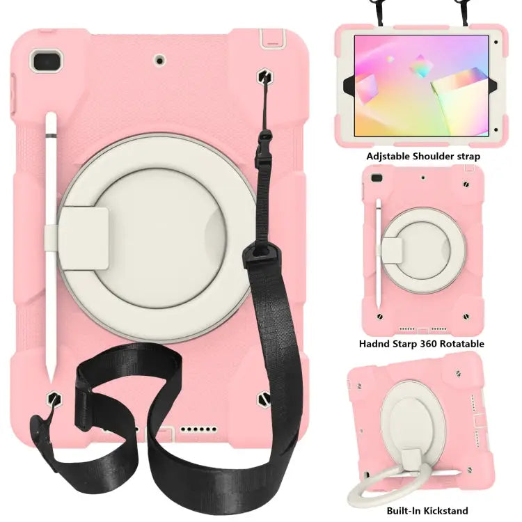 Silicone + PC Full Body Protection Tablet Case With Holder & Strap For Samsung Galaxy Tab A8 10.5 2021 For iPad 10.2