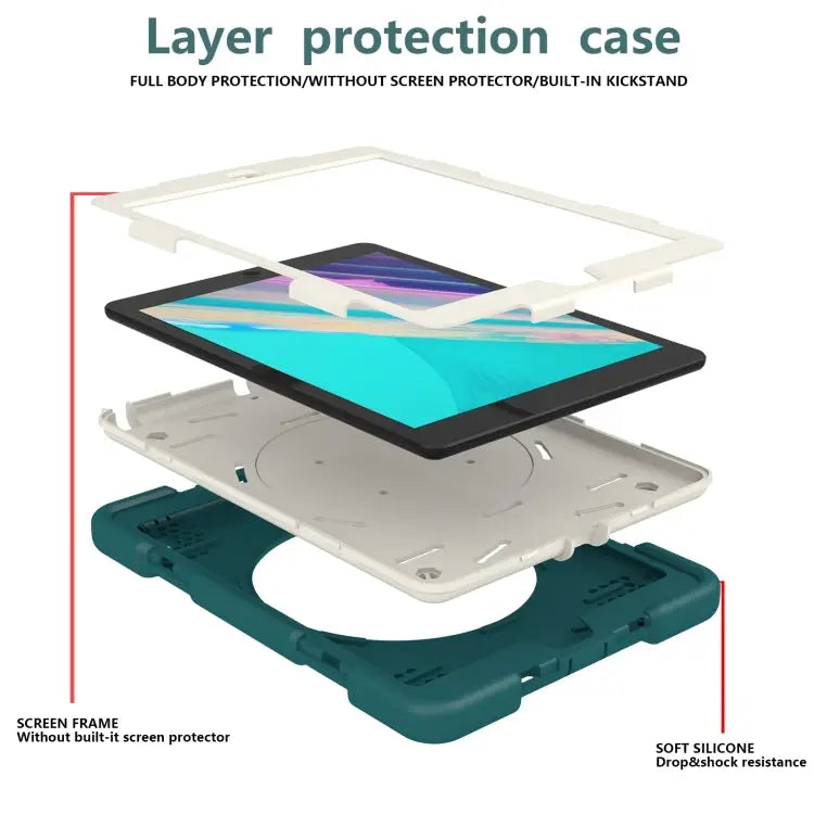Silicone + PC Full Body Protection Tablet Case With Holder & Strap For iPad 9.7 2018 For iPad Pro 11 2020/Pro 11
