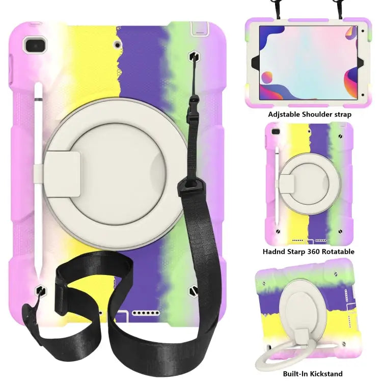 Silicone + PC Full Body Protection Tablet Case With Holder & Strap For Samsung Galaxy Tab A8 10.5 2021 For iPad 10.2
