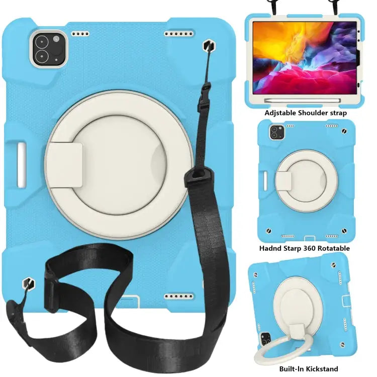 Silicone + PC Full Body Protection Tablet Case With Holder & Strap For iPad 9.7 2018 For iPad Pro 11 2020/Pro 11