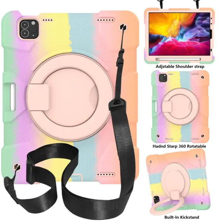 Silicone + PC Full Body Protection Tablet Case With Holder & Strap For iPad 9.7 2018 For iPad Pro 11 2020/Pro 11