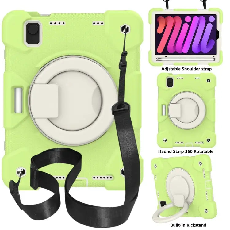 Silicone + PC Full Body Protection Tablet Case With Holder & Strap For iPad mini 2021 For iPad mini 4 2015/mini 2019
