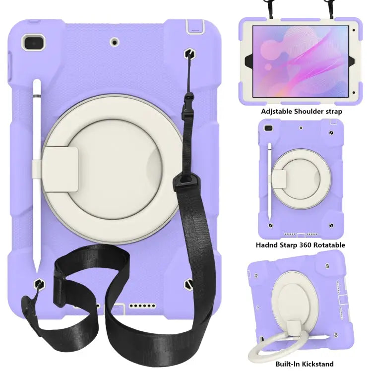 Silicone + PC Full Body Protection Tablet Case With Holder & Strap For Samsung Galaxy Tab A8 10.5 2021 For iPad 10.2