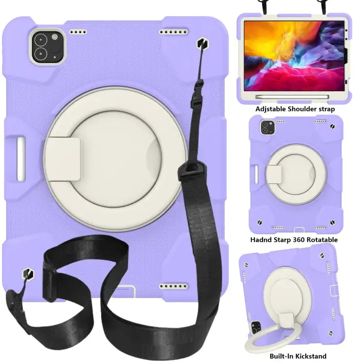 Silicone + PC Full Body Protection Tablet Case With Holder & Strap For iPad 9.7 2018 For iPad Pro 11 2020/Pro 11