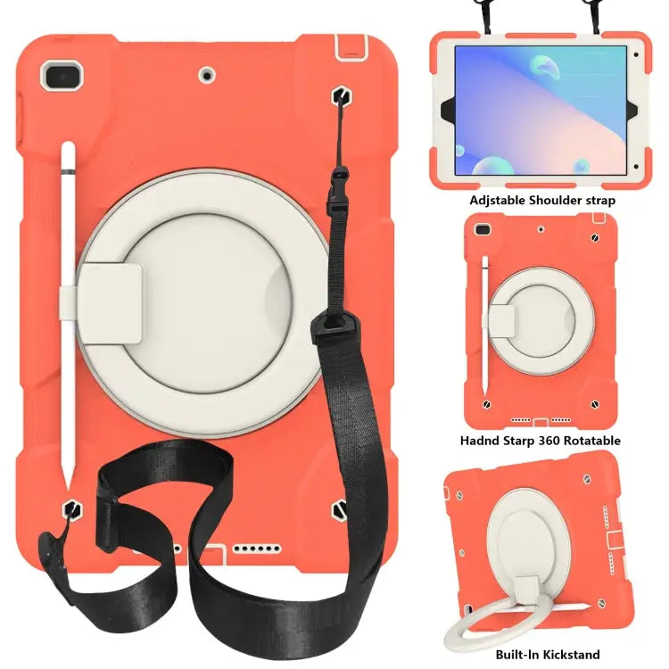 Silicone + PC Full Body Protection Tablet Case With Holder & Strap For Samsung Galaxy Tab A8 10.5 2021 For iPad 10.2