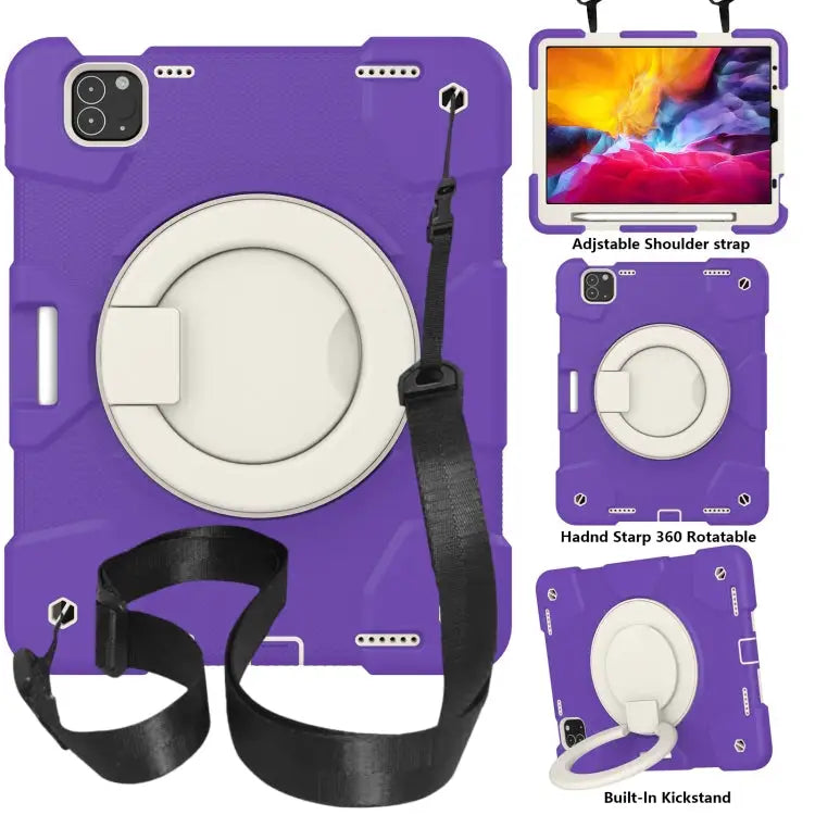 Silicone + PC Full Body Protection Tablet Case With Holder & Strap For iPad 9.7 2018 For iPad Pro 11 2020/Pro 11