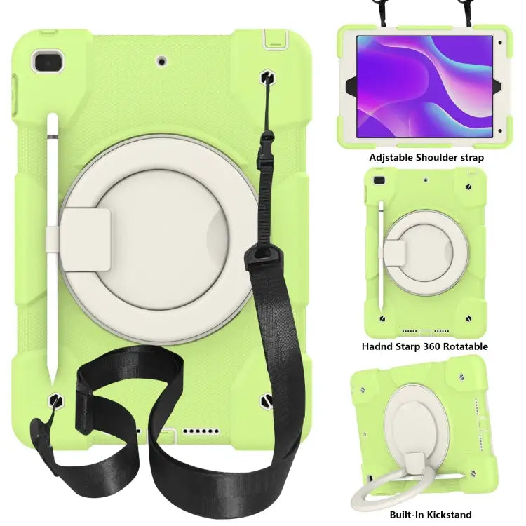 Silicone + PC Full Body Protection Tablet Case With Holder & Strap For Samsung Galaxy Tab A8 10.5 2021 For iPad 10.2
