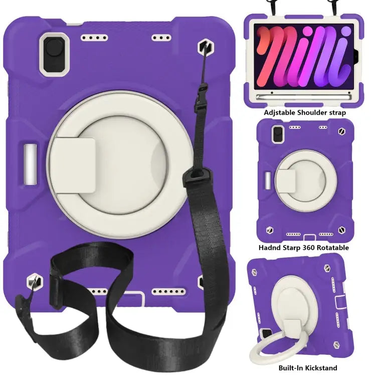 Silicone + PC Full Body Protection Tablet Case With Holder & Strap For iPad mini 2021 For iPad mini 4 2015/mini 2019