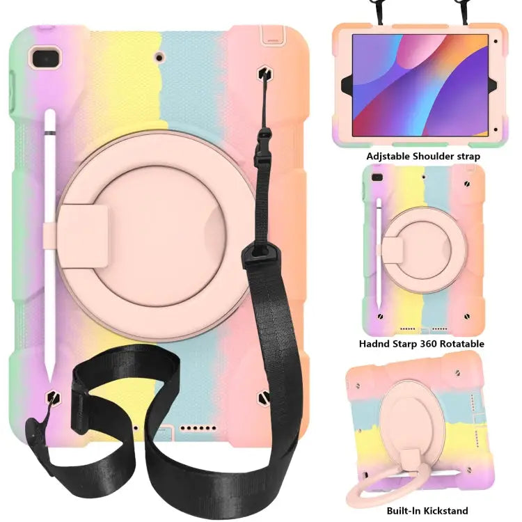 Silicone + PC Full Body Protection Tablet Case With Holder & Strap For Samsung Galaxy Tab A8 10.5 2021 For iPad 10.2