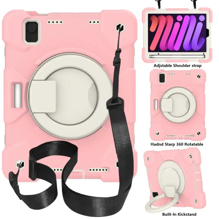 Silicone + PC Full Body Protection Tablet Case With Holder & Strap For iPad mini 2021 For iPad mini 4 2015/mini 2019