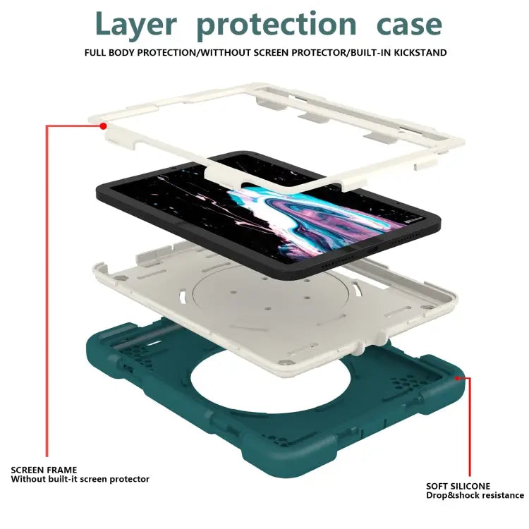 Silicone + PC Full Body Protection Tablet Case With Holder & Strap For iPad mini 2021 For iPad mini 4 2015/mini 2019