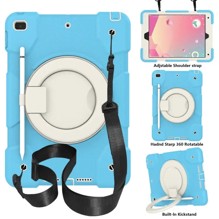 Silicone + PC Full Body Protection Tablet Case With Holder & Strap For Samsung Galaxy Tab A8 10.5 2021 For iPad 10.2