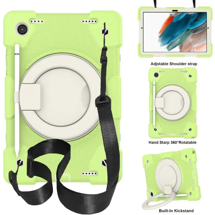 Silicone + PC Full Body Protection Tablet Case With Holder & Strap For Samsung Galaxy Tab A8 10.5 2021 For iPad 10.2