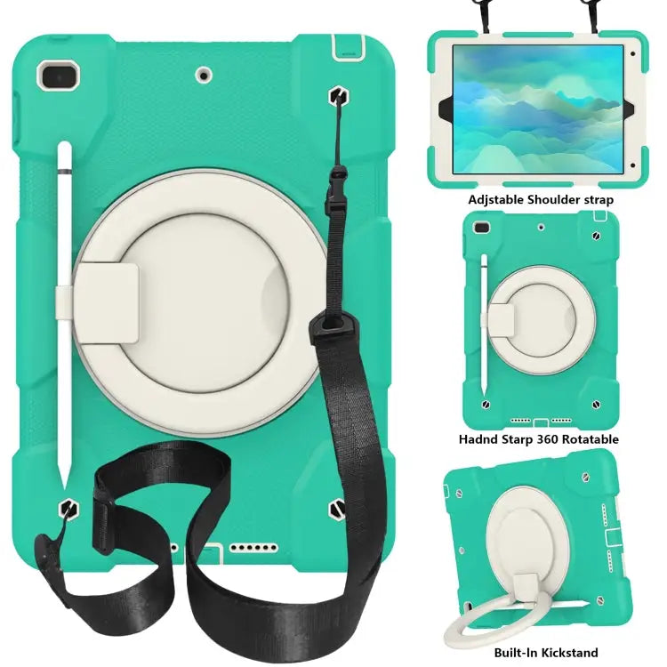 Silicone + PC Full Body Protection Tablet Case With Holder & Strap For Samsung Galaxy Tab A8 10.5 2021 For iPad 10.2
