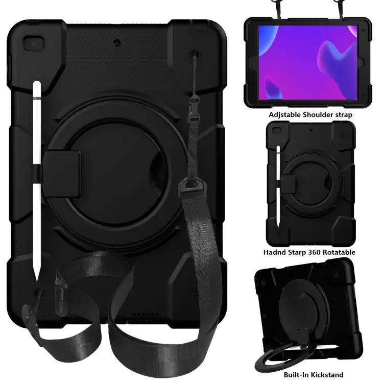 Silicone + PC Full Body Protection Tablet Case With Holder & Strap For Samsung Galaxy Tab A8 10.5 2021 For iPad 10.2