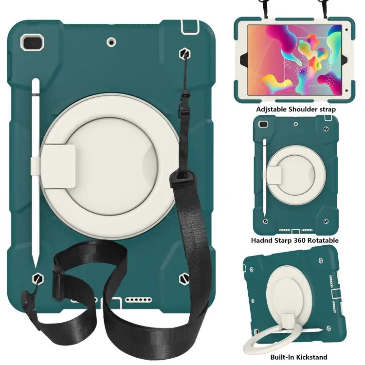 Silicone + PC Full Body Protection Tablet Case With Holder & Strap For Samsung Galaxy Tab A8 10.5 2021 For iPad 10.2