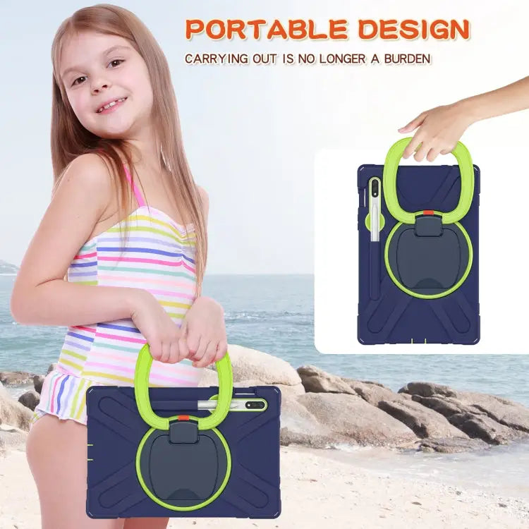 Silicone + PC Protective Case with Holder & Shoulder Strap For Samsung Galaxy Tab S8 / Galaxy Tab S7 T870 / T875