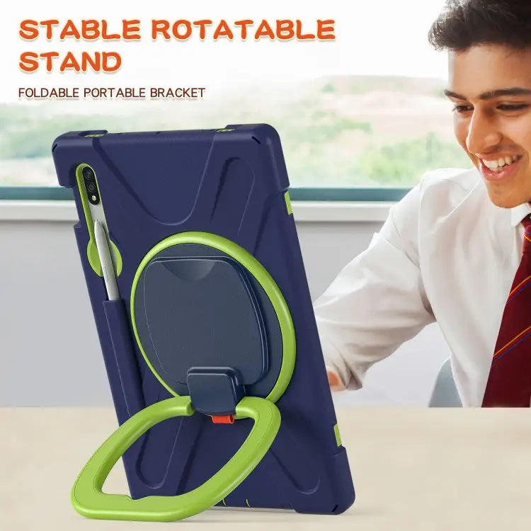 Silicone + PC Protective Case with Holder & Shoulder Strap For Samsung Galaxy Tab S8 / Galaxy Tab S7 T870 / T875