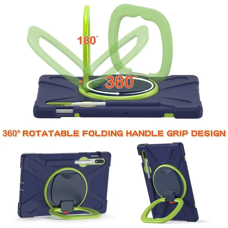 Silicone + PC Protective Case with Holder & Shoulder Strap For Samsung Galaxy Tab S8 / Galaxy Tab S7 T870 / T875