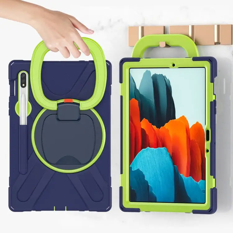 Silicone + PC Protective Case with Holder & Shoulder Strap For Samsung Galaxy Tab S8 / Galaxy Tab S7 T870 / T875