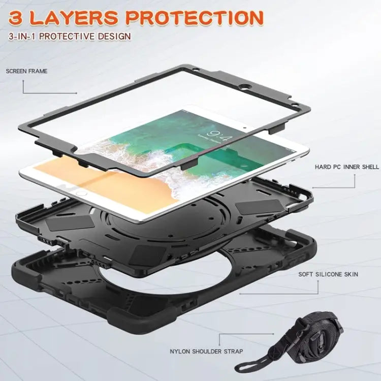 Silicone + PC Protective Case with Holder & Shoulder Strap For iPad Pro 10.5 2017 / Air 10.5 2019 - Apple Accessories