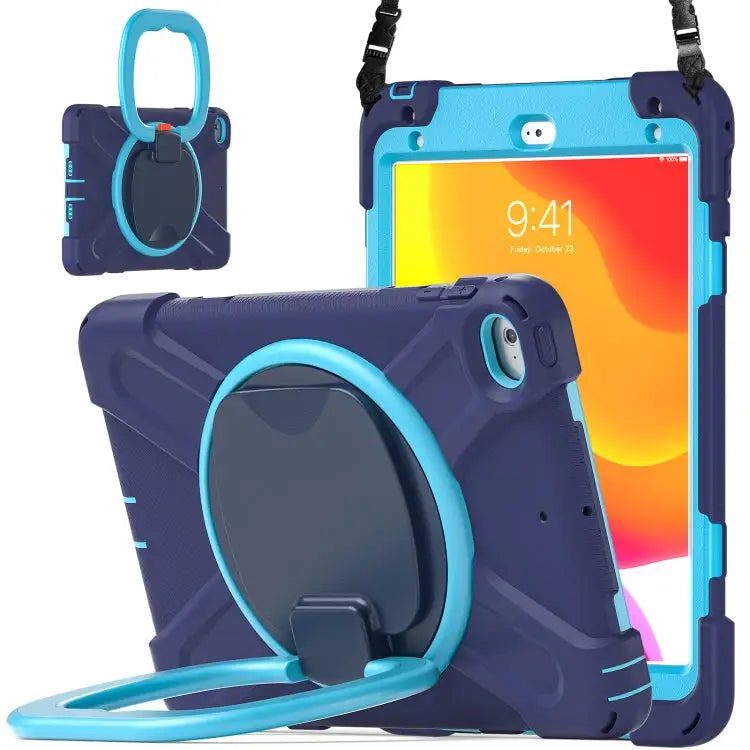 Silicone + PC Protective Case with Holder & Shoulder Strap For iPad mini 5 / 4 - For iPad mini 5 / 4 / Navy Blue