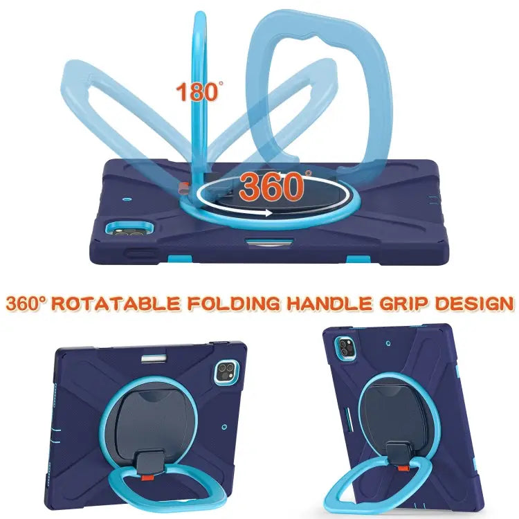 Silicone + PC Protective Case with Holder & Shoulder Strap For iPad Pro 12.9 2022 / 2021 For Amazon Kindle Fire HD 10