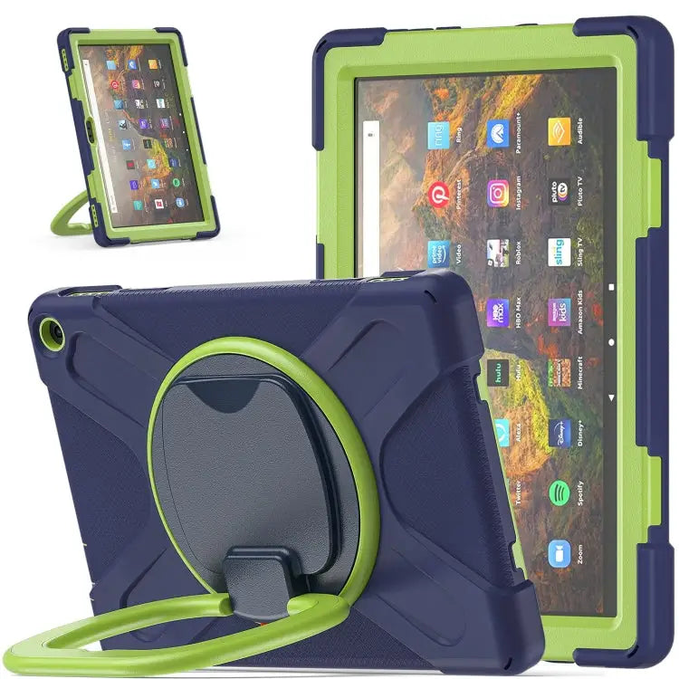 Silicone + PC Protective Case with Holder & Shoulder Strap For iPad Pro 12.9 2022 / 2021 For Amazon Kindle Fire HD 10