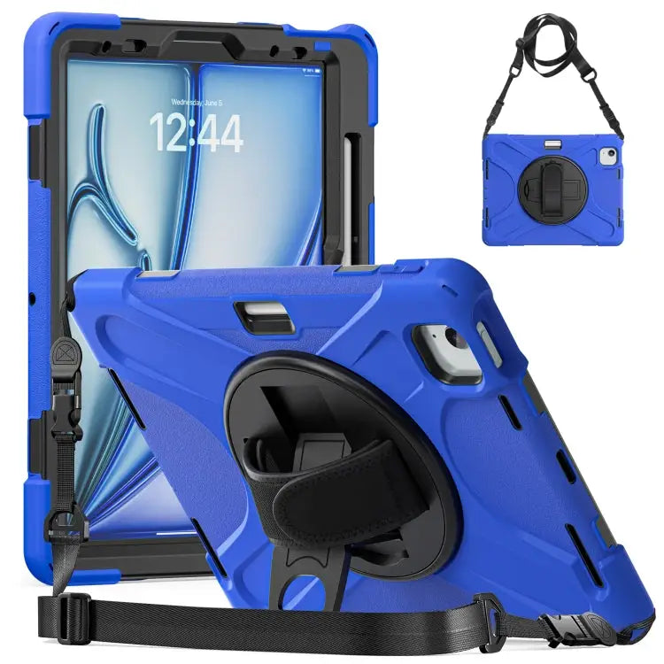 Silicone + PC Protective Case with Holder & Shoulder Strap For iPad Air 11 2024 / Air 5 10.9 2022 / Air 4 10.9 2020