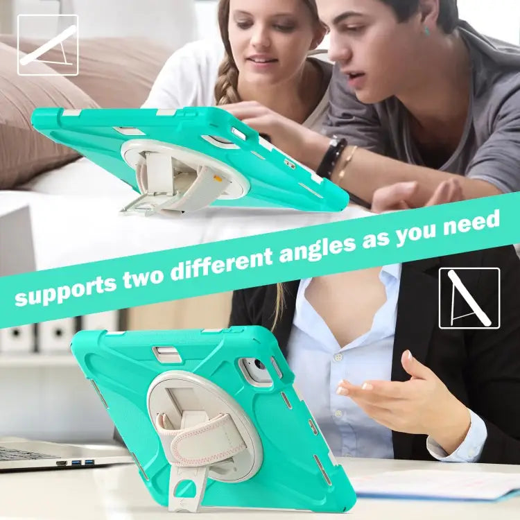 Silicone + PC Protective Case with Holder & Shoulder Strap For iPad Air 11 2024 / Air 5 10.9 2022 / Air 4 10.9 2020