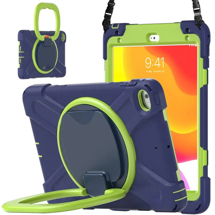 Silicone + PC Protective Case with Holder & Shoulder Strap For iPad mini 5 / 4 - For iPad mini 5 / 4 / Navy Blue