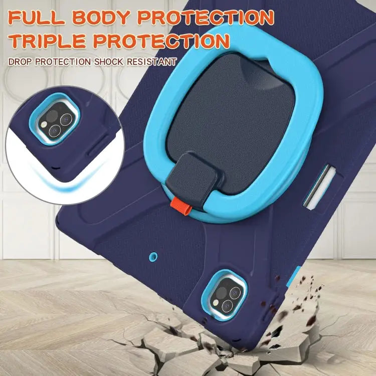 Silicone + PC Protective Case with Holder & Shoulder Strap For iPad Pro 12.9 2022 / 2021 For Amazon Kindle Fire HD 10