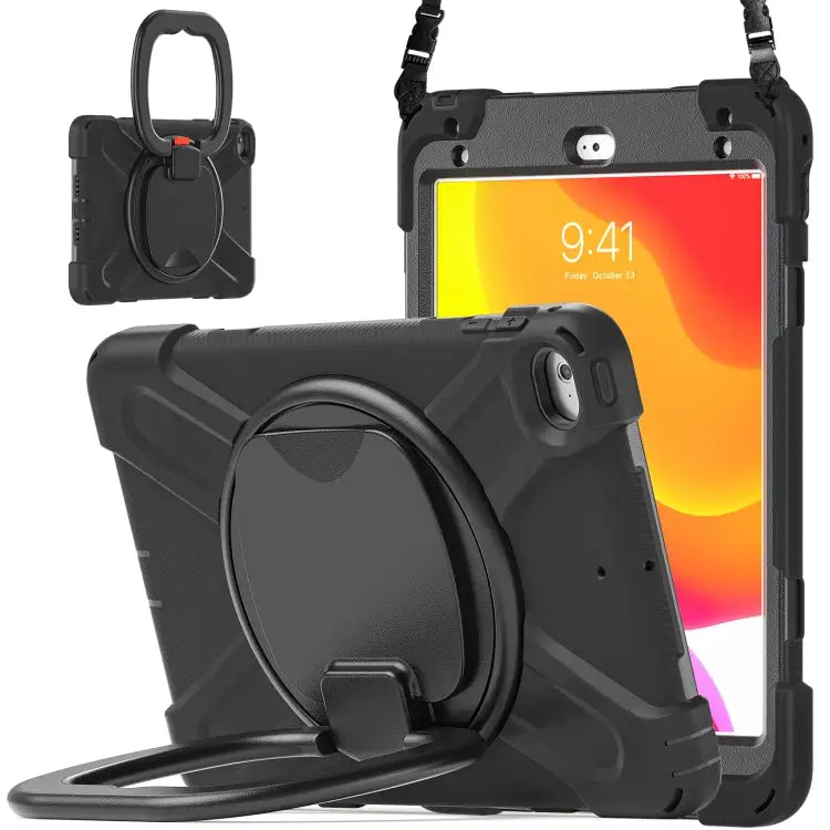 Silicone + PC Protective Case with Holder & Shoulder Strap For iPad mini 5 / 4 - For iPad mini 5 / 4 / Black - Apple