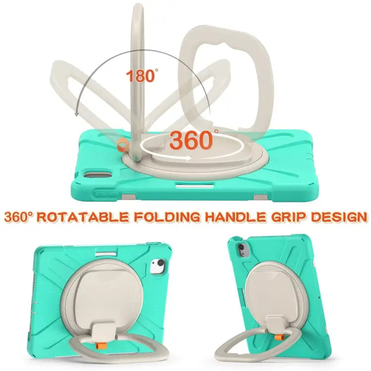 Silicone + PC Protective Case with Holder & Shoulder Strap For iPad Air 2022 / 2020 10.9 For Samsung Tab A 10.1 (2019)