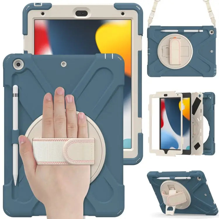Silicone + PC Protective Case with Holder & Shoulder Strap For iPad 10.2 2021 / 2020 / 2019 - For iPad 10.2 2021 / 2020