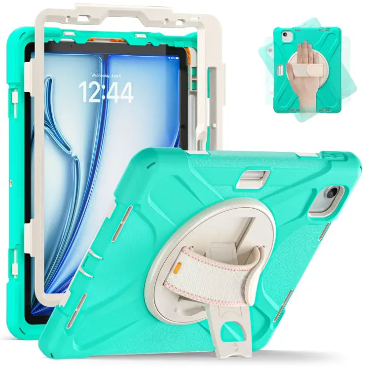 Silicone + PC Protective Case with Holder & Shoulder Strap For iPad Air 11 2024 / Air 5 10.9 2022 / Air 4 10.9 2020