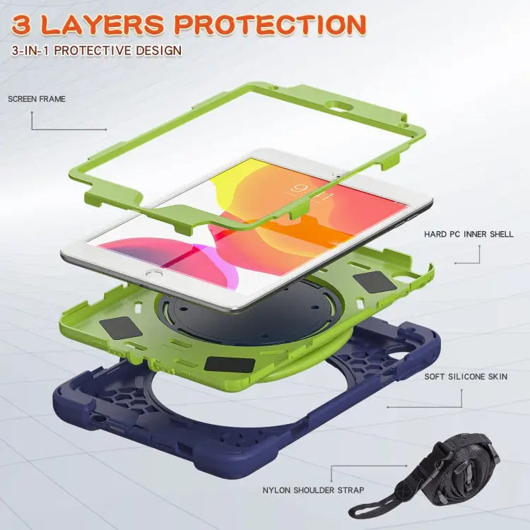 Silicone + PC Protective Case with Holder & Shoulder Strap For iPad mini 5 / 4 - Apple Accessories