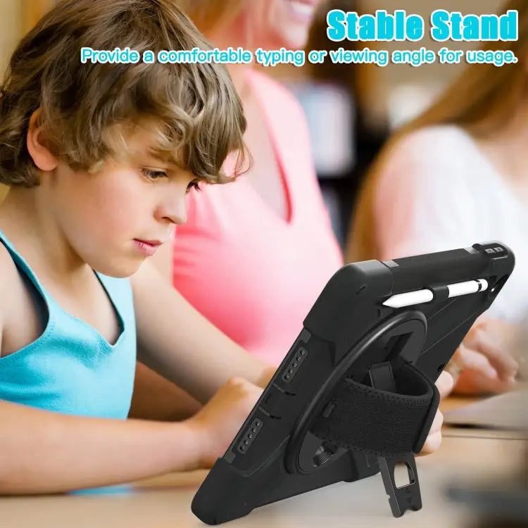Silicone + PC Protective Case with Holder & Shoulder Strap For iPad 10.2 2021 / 2020 / 2019 - Apple Accessories