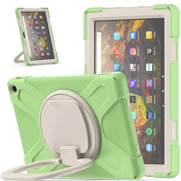 Silicone + PC Protective Case with Holder & Shoulder Strap For iPad Pro 12.9 2022 / 2021 For Amazon Kindle Fire HD 10
